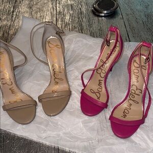 Bundle $35 -2 Sam Edelman Beige Strappy Heels Sz 8.5 and Pink Sz 8 Cute #hotdeal